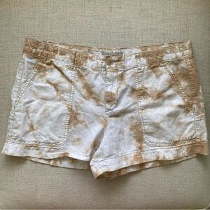 Gap Tan and White Tie-Dye Shorts